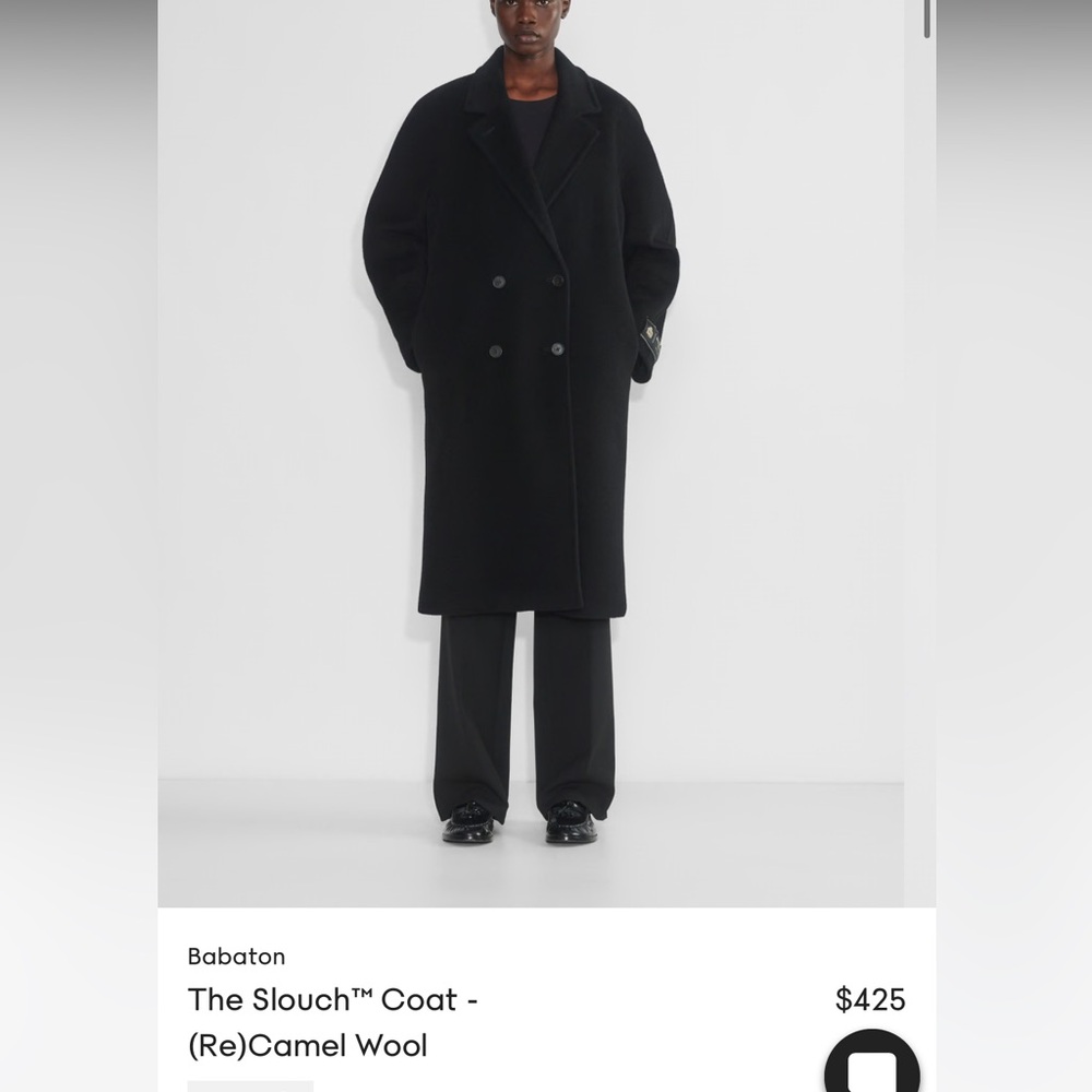 NWT ARITZIA BABATON black Slouch Coat XS